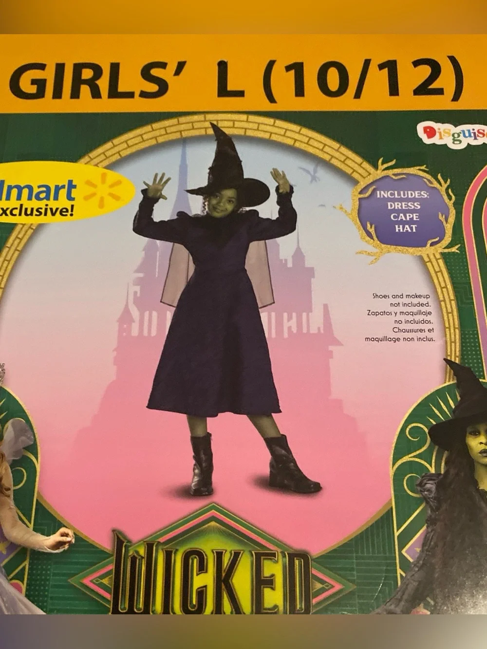 Wicked Girls' Deluxe Elphaba Halloween costume (Girls' L 10/12)